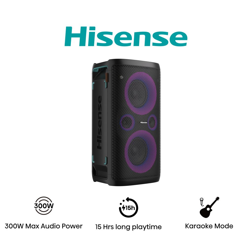 300W Max Audio Power, 15 Hours Long-lasting Battery, 5 Lighting Effects, Karaoke Mode, Wir