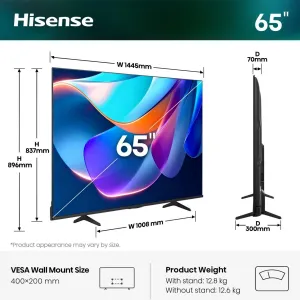 Hisense LED 65" 4K UHD VIDAA — 65A6S