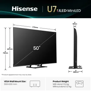Hisense Mini LED 50" 4K UHD VIDAA U8.5 — 50U7Q