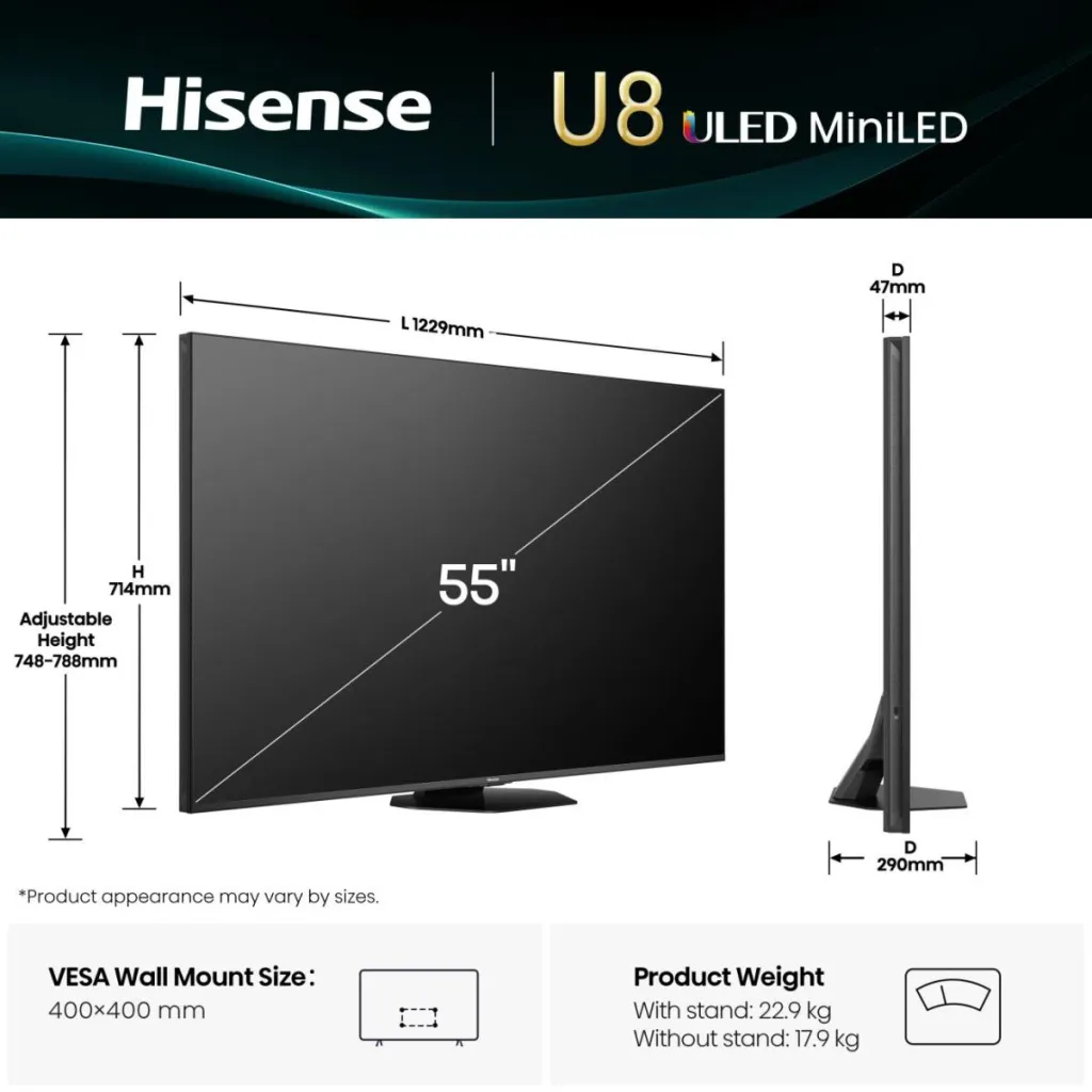 Hisense Mini LED 55" 4K UHD VIDAA — 55U8Q