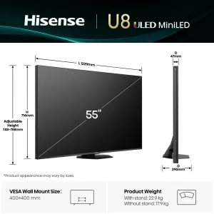 Hisense Mini LED 55" 4K UHD VIDAA — 55U8Q