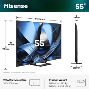 Hisense Mini LED 55" 4K UHD VIDAA — 55U7SE