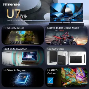 Hisense Mini LED 55" 4K UHD VIDAA — 55U7SE