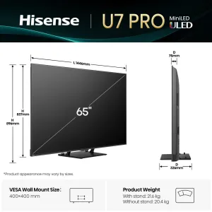 Hisense Mini LED 65" 4K VIDAA U7 — 65U7Q PRO