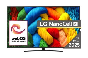 LG NanoCell 75" 4K UHD webOS 25 — 75NANO81A3A