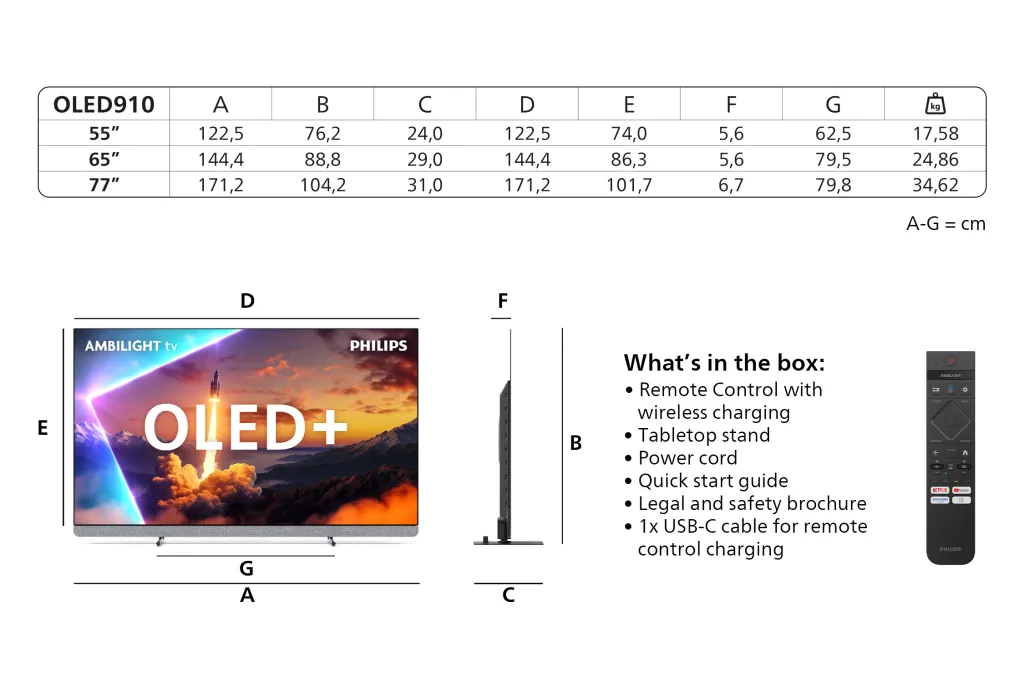 Philips OLED 55" 4K UHD Titan OS — 55OLED910