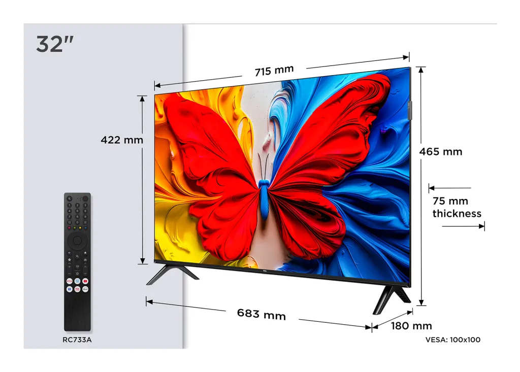 TCL QLED 32" Full HD Google TV — 32S5K