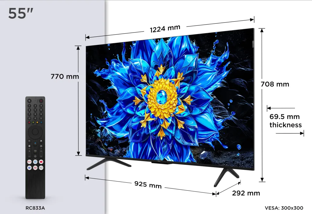 TCL QD-Mini LED 55" 4K UHD Google TV — 55P8L