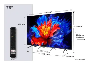 TCL QLED 75" 4K UHD Google TV — 75P8K