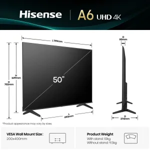 Hisense 50A6Q — Hisense LED 50" 4K UHD VIDAA