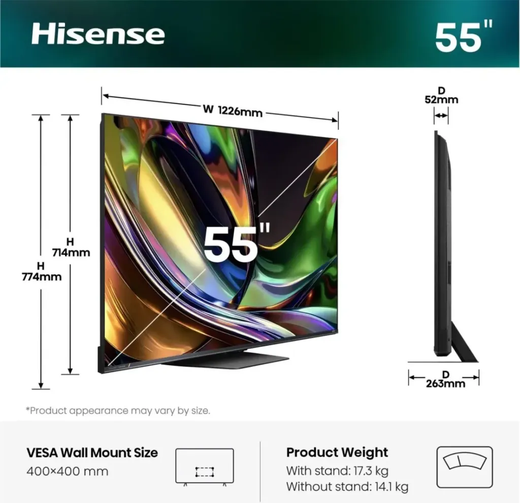 Hisense 55UR8S — Hisense Mini LED 55" 4K UHD VIDAA