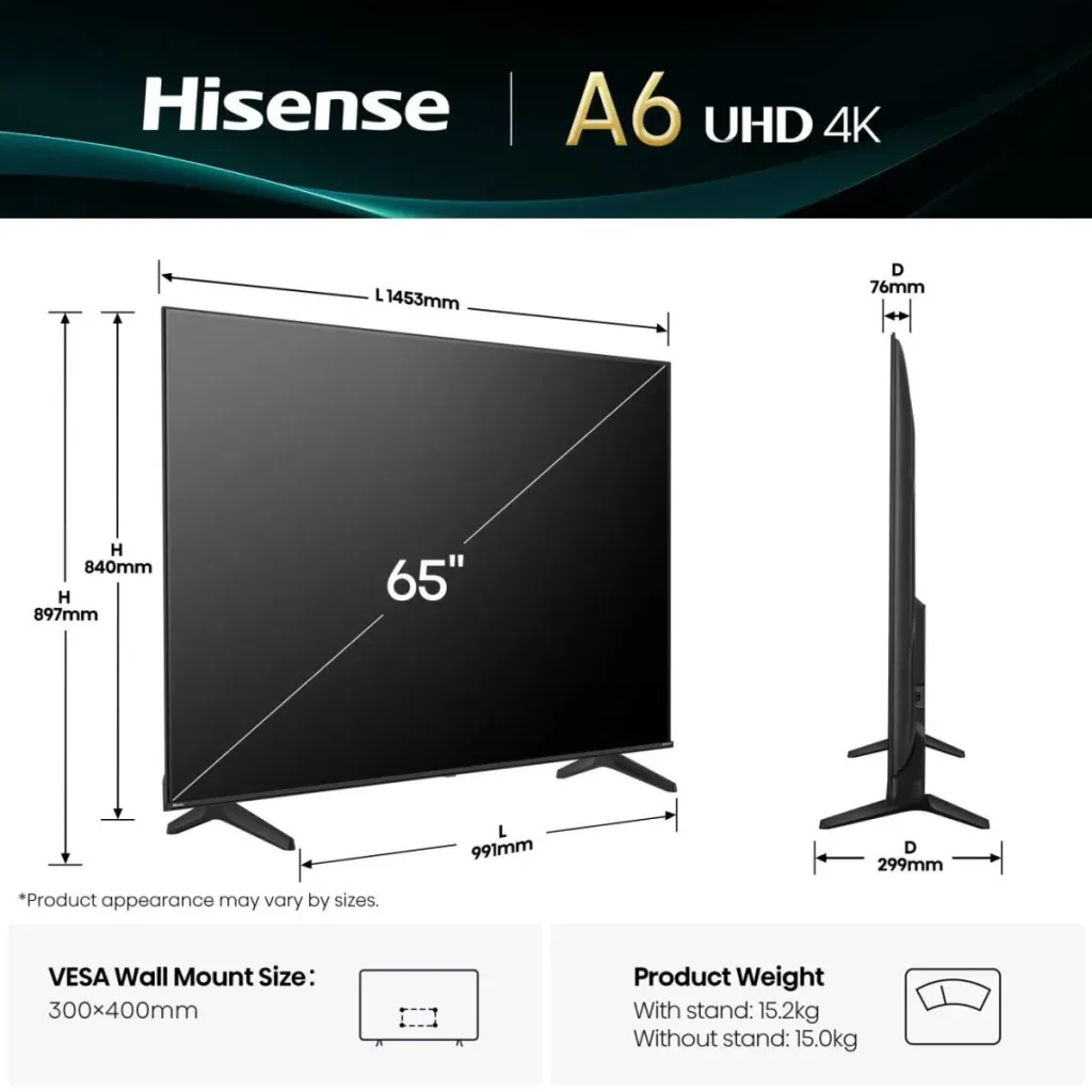 Hisense 65A6Q — Hisense LED 65" 4K UHD VIDAA