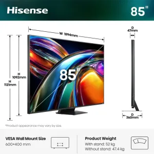 Hisense 85UR9S — Hisense Mini LED 85" 4K UHD VIDAA